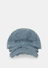 Blue Embroidered-Logo Distressed Cap