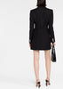 Black Wool Lurex Pinstripe Mini Dress
