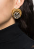 Gold Regenerated Buttons Moon Earrings