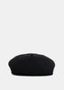 Black Embroidered French Beret