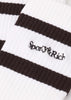White Serif Logo Striped Socks