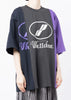 Purple Logo-Print Colour-Block T-shirt