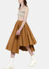 Brown Asymmetric Cotton Skirt