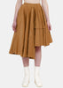 Brown Asymmetric Cotton Skirt