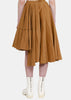 Brown Asymmetric Cotton Skirt