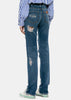 Indigo Lurex Straight Jeans