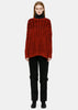 Coral Red Cable Knit Turtleneck
