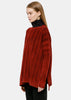 Coral Red Cable Knit Turtleneck