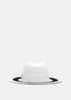 White Telluride Wool Felt Banded Hat