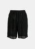 Black Raw Elasticated Shorts