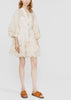 Cream Lyre Trim Mini Dress