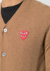 Brown & Red Heart Patch Cardigan