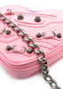 Pink Mini Le Cagole Heart Leather Crossbody Bag