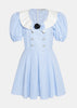 Blue Pinstripe Poplin Mini Dress