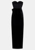 Black Velvet Georgette Evening Dress