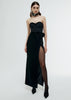 Black Velvet Georgette Evening Dress