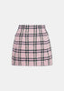 Pink Tartan Sequin Tweed Skirt