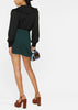 Green Tweed Boucle Mini Skirt