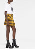 Yellow Tartan Print Silk Skirt
