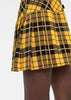 Yellow Tartan Print Silk Skirt
