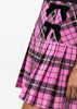 Pink Tartan Print Silk Skirt