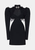 Black Crepe Wool Mini Dress