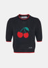 Black Knit Cherry Sweater