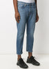 Mid Blue River Cropped Jeans