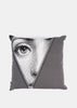 Monochrome Zipper Face Print Cushion