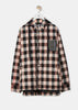 Grey Check Quilted Hooded Shirt
