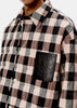 Grey Check Quilted Hooded Shirt
