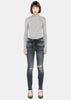 Washed Grey Skinny Lace-Up Jeans