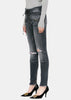 Washed Grey Skinny Lace-Up Jeans