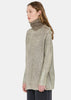 Taupe Embroidered Turtleneck Sweater