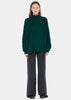 Green Turtleneck Cashmere Sweater