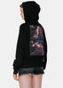 Black Logo & Graphic Print Hoodie