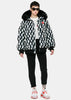 Black & White Turtleneck Puffer Jacket
