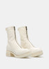 White PL2WZ Front Zip Boots