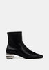 Black Typo Leather Ankle Boots