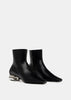 Black Typo Leather Ankle Boots