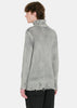 Light Grey Distressed High Neck Sweater