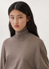 Grey Beige Buttoned Turtleneck Sweater