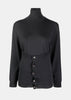 Ash Black Buttoned Turtleneck Sweater