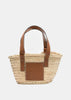 Natural & Tan Small Basket Bag