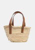 Natural & Tan Small Basket Bag