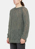 Grey Mohair Fancy Stitch Sweater