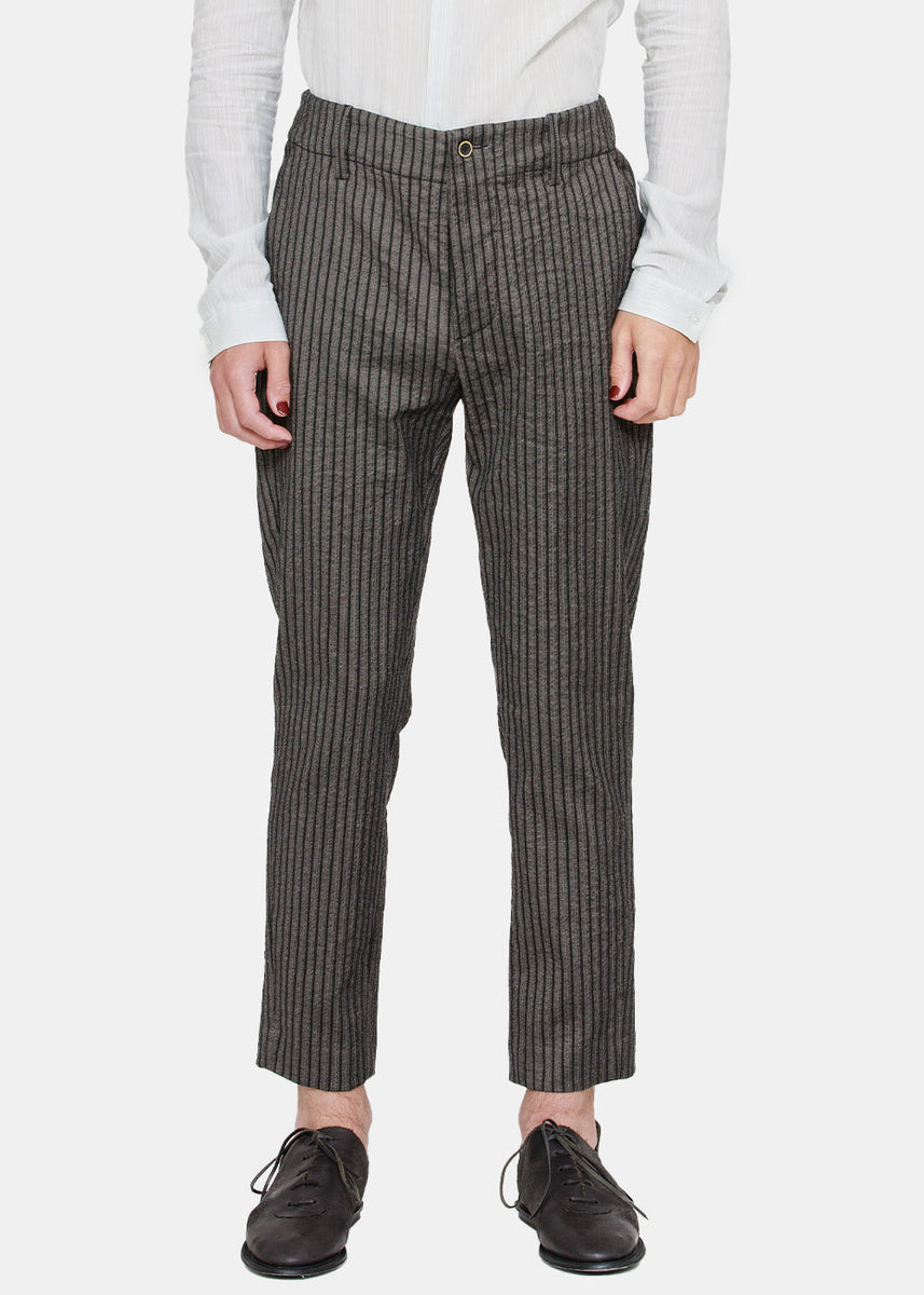 Grey & Black Striped Felix Pants | LEISURE CENTER