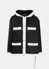Black & White Hooded Tweed Jacket