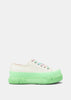 White & Light Green Platform Sneakers