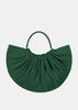 Dark Green Pleats Basket Bag